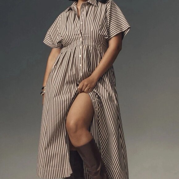 Anthropologie Exquise Tobie Smocked Shirt Dress - Picture 1 of 6
